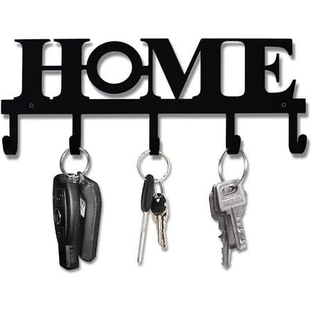 Wiphany Key Holder Black Metal Wall Mount Vintage Keys Hook Home Decor